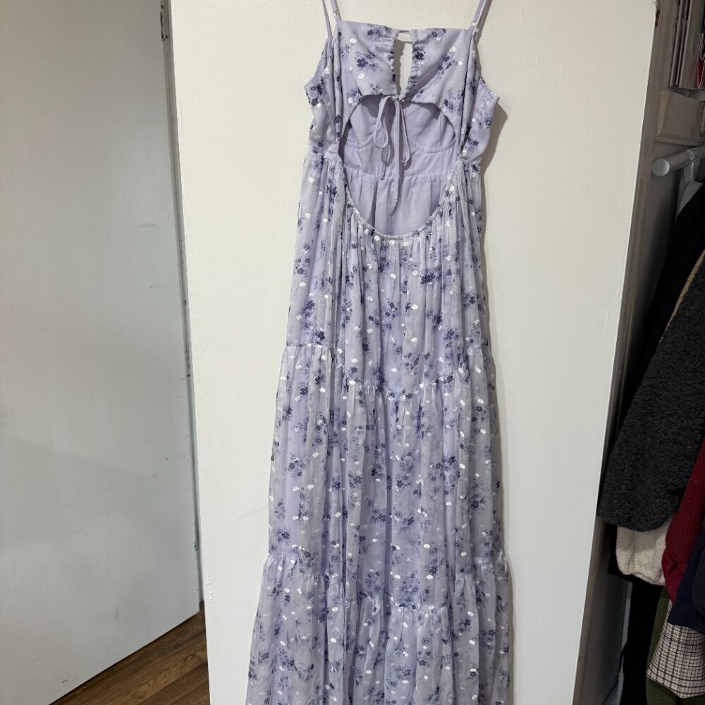 VICI Joselyn Sweetheart Floral Maxi Dress – Lavender Floral Size L ✨💜🌸 - Picture 12 of 14